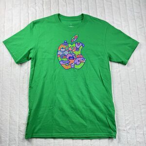Apple Youth Large Today At Apple Green Short Sleeve T-Shirt Graphic Tee Comfort